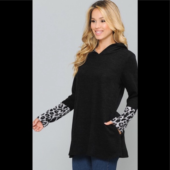 Voll Style Tops - NWT Last 1! Plus Leopard Print Hoodie